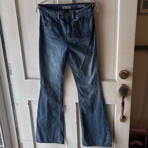 Rewash Women's Dark Blue Flare Jeans